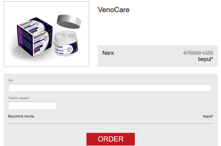 VenoCare Krem Uzbekistan